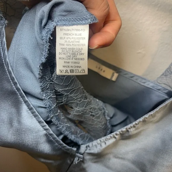 Lush French Blue Satin Crop Top - Picture 7 of 7